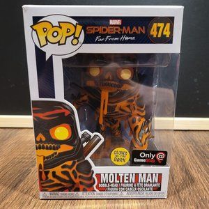 Marvel Spider-Man Far From Home Molten Man Glow in the Dark GameStop Excl Pop